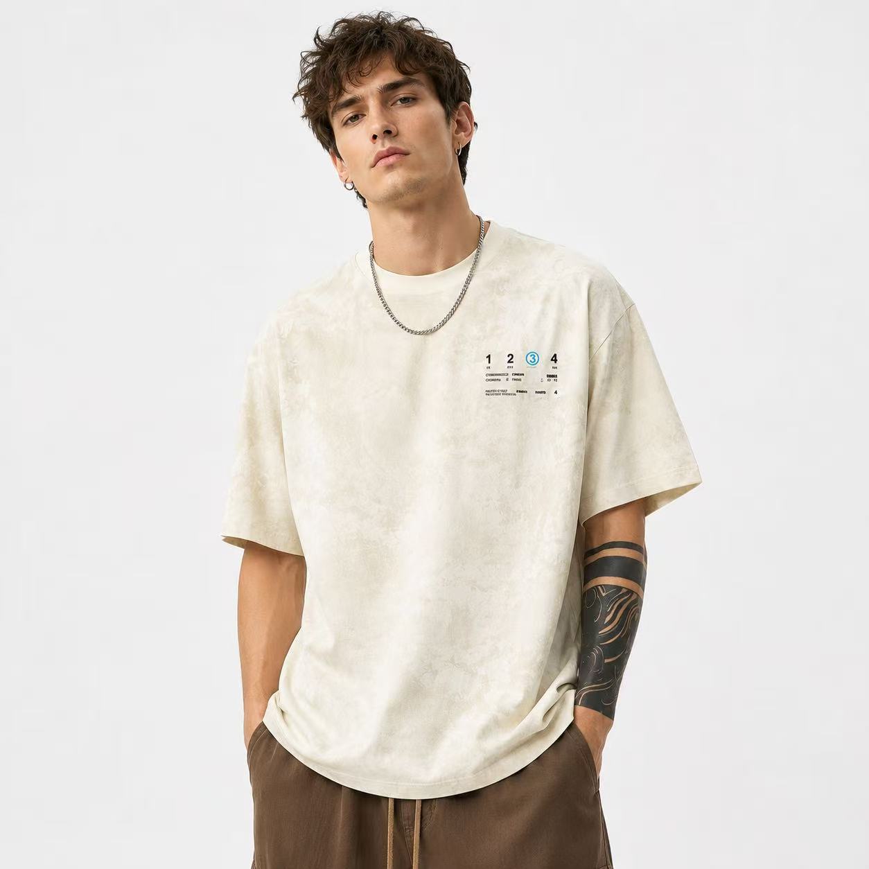 Vintage Washed Oversized T-Shirt for Men – Casual Streetwear Loose Fit Tee