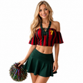 Women’s Football Fan Lingerie Set – Off Shoulder Crop Top & Mini Skirt Costume
